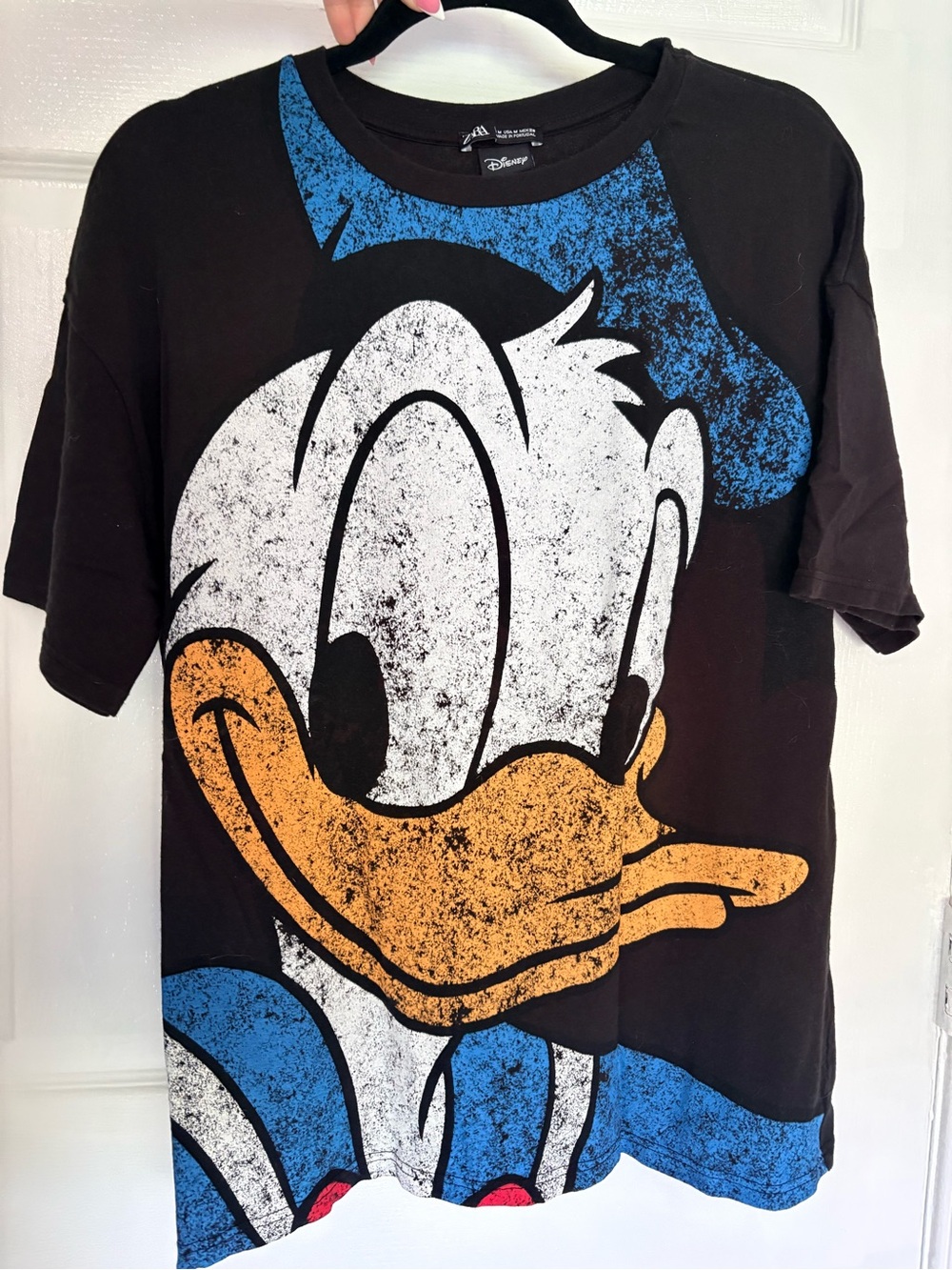 Disney Black Short-Sleeve Tee with Blue, White & Orange Donald Duck Graphic